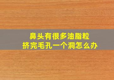 鼻头有很多油脂粒 挤完毛孔一个洞怎么办